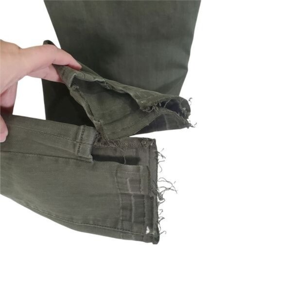 DEAR JOHN Womens Jeans SZ 27 Joyrich Comfort Skinny Raw Cutout Hem Green Midrise - Picture 4 of 11